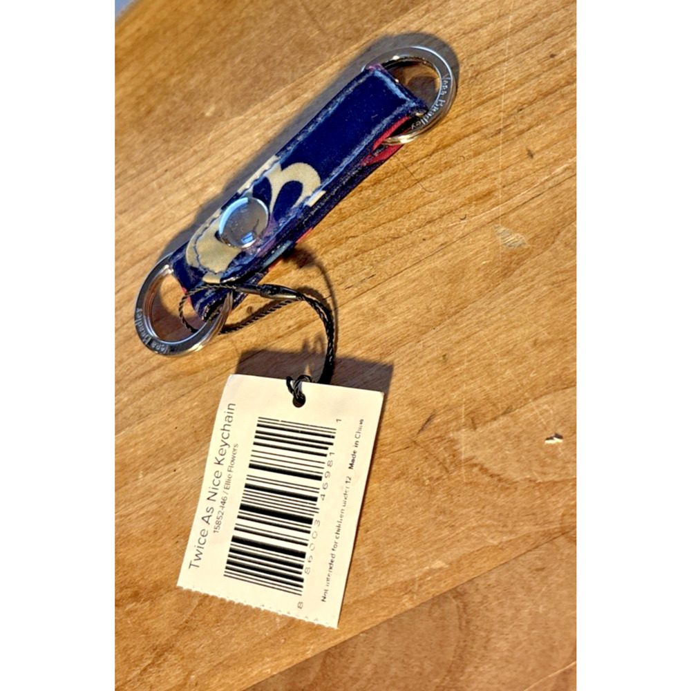 Vera Bradley Twice As Nice Keychain Petal Splash RETIRED 15852-381 Double Loop